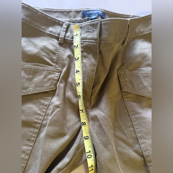 Ann Taylor Petite green  business casual pants pockets buttons comfortable cuff - Picture 4 of 12